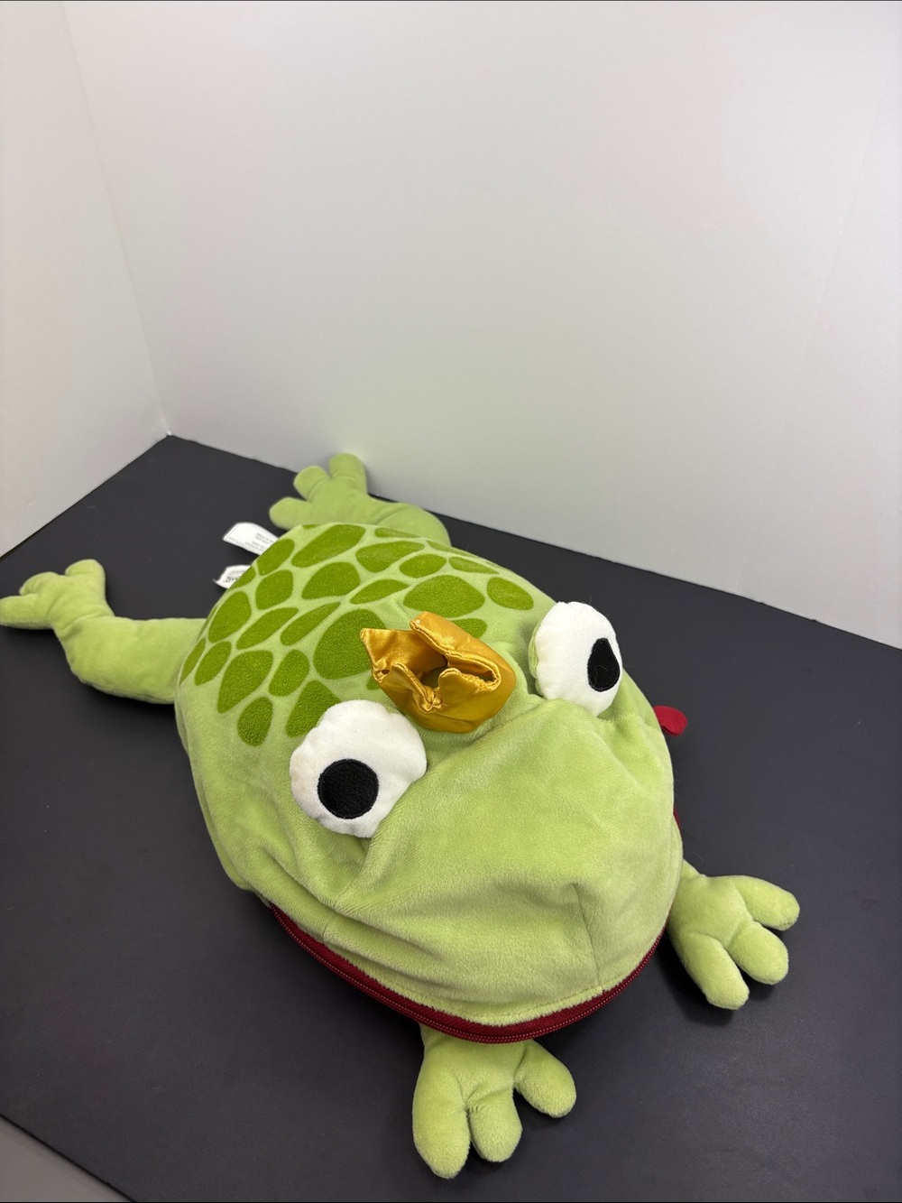 IKEA MINNEN GRODA Frog Prince Plush Pillow Zipper Mouth Pajama Pouch Bag Retired
